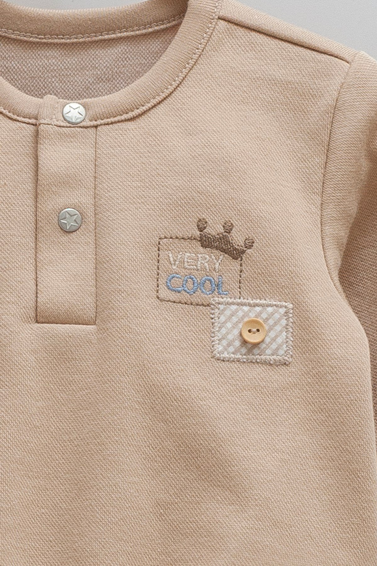 Erkek Bebek Takımı – KAHVE Renkli 2’li Set (Sweatshirt + Alt) 1-12 Ay