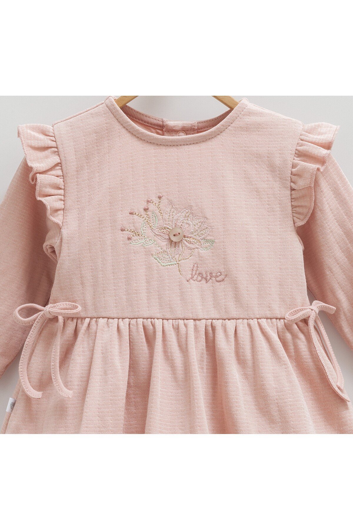 KIZ BEBEK ELBİSE FİYONK DETAYLI 100%PAMUK