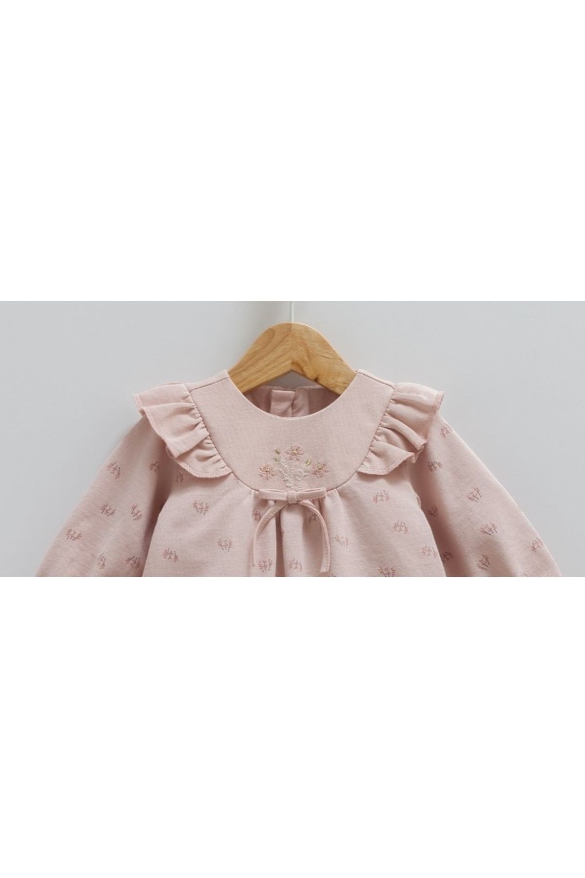 KIZ BEBEK ELBİSE FİYONK DETAYLI 100%PAMUK