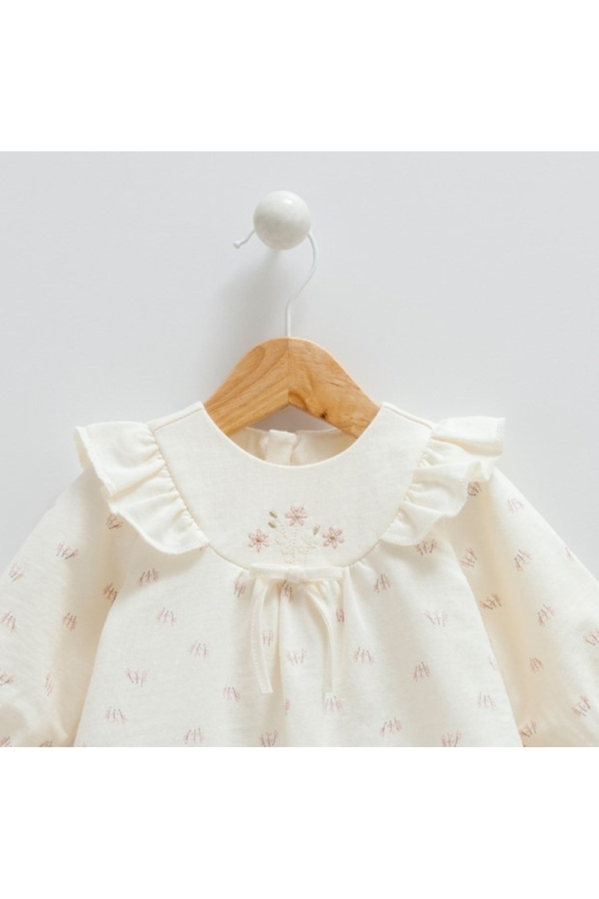 KIZ BEBEK ELBİSE FİYONK DETAYLI 100%PAMUK