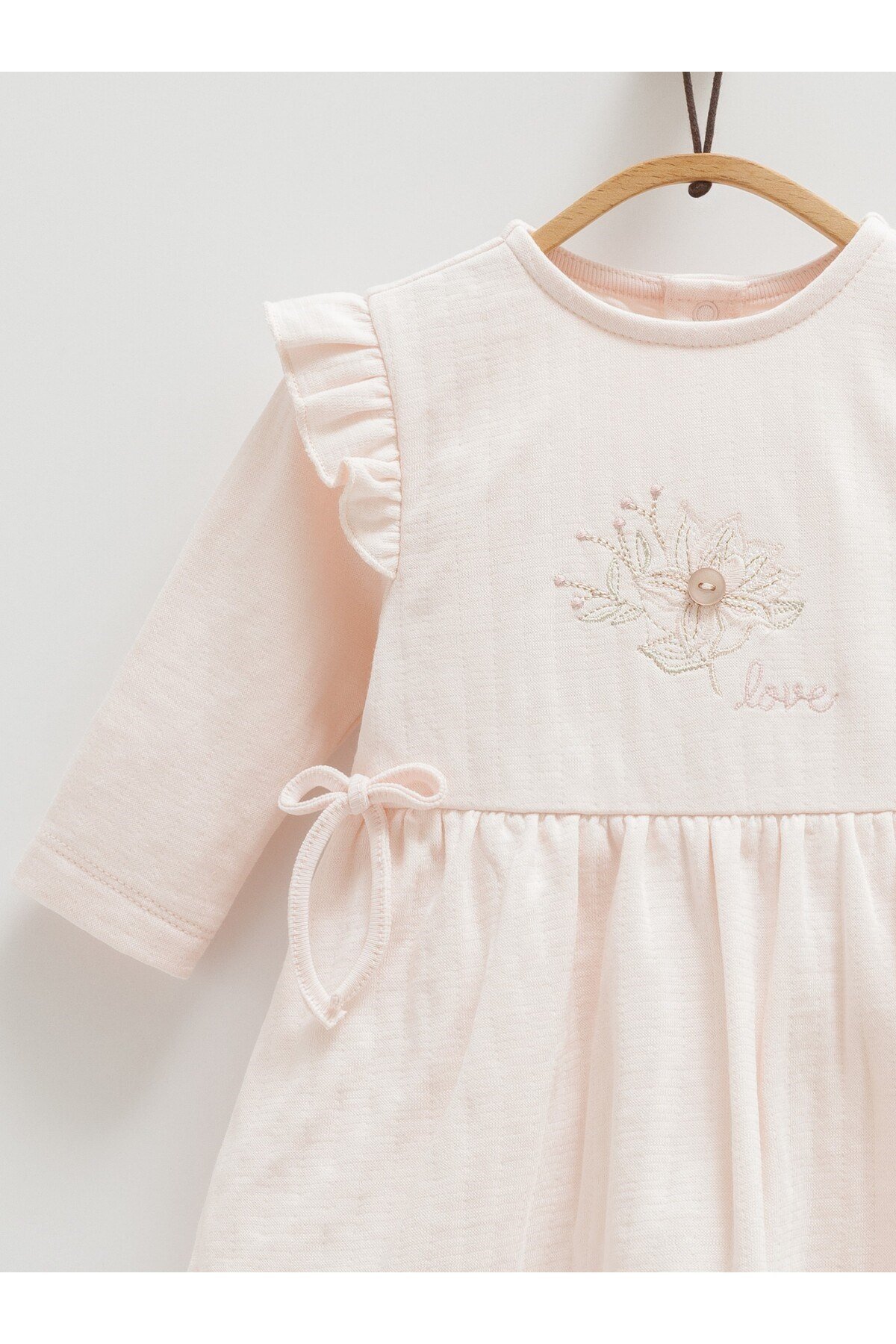 KIZ BEBEK ELBİSE FİYONK DETAYLI 100%PAMUK