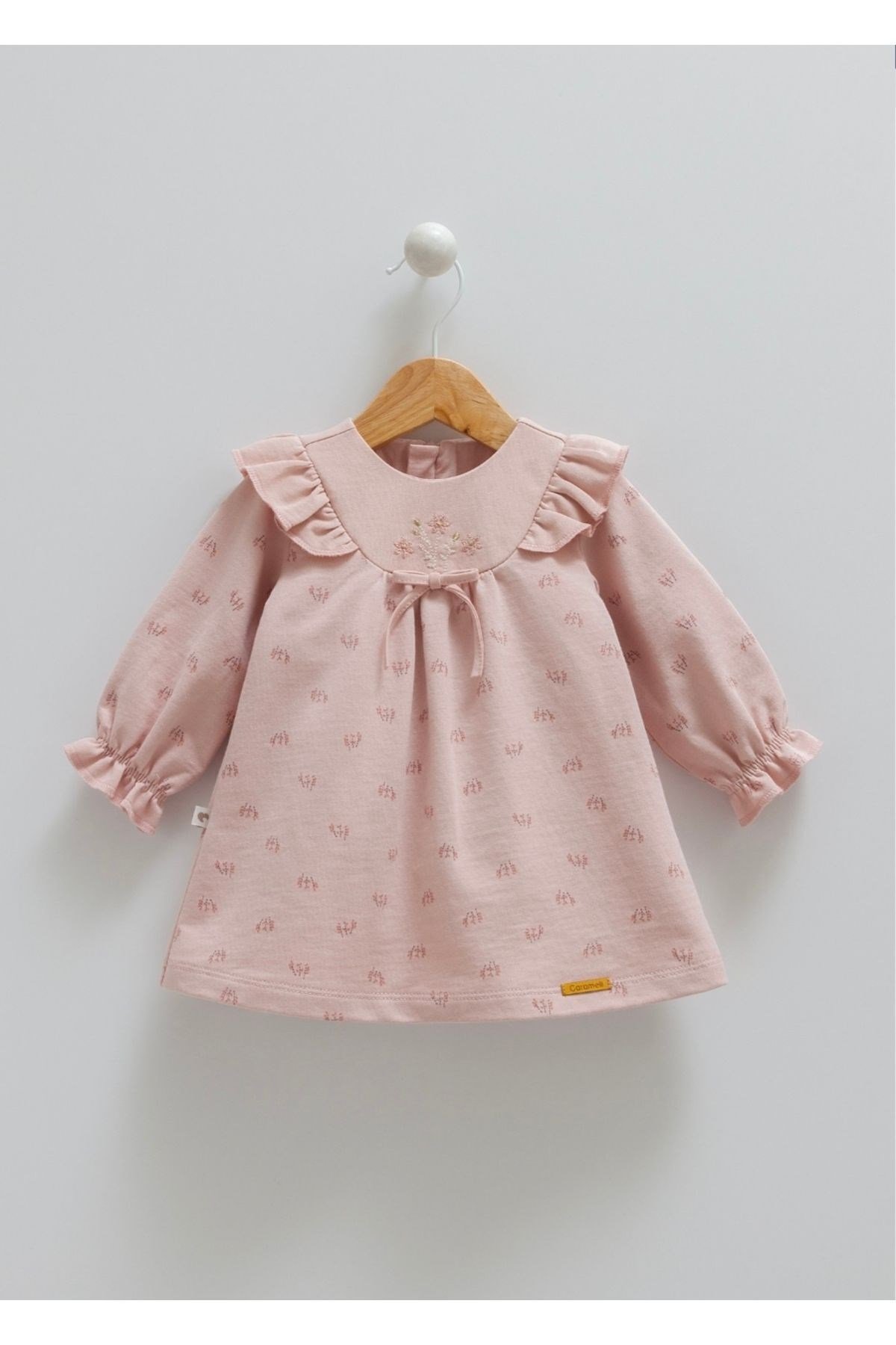 KIZ BEBEK ELBİSE FİYONK DETAYLI 100%PAMUK