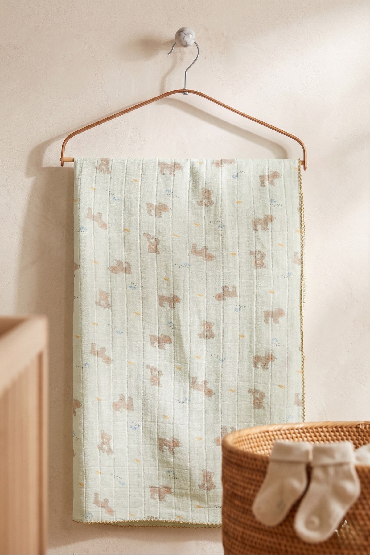 Müslin Bebek Battaniyesi 80x90 cm %100 Doğal Pamuklu Nefes Alabilen