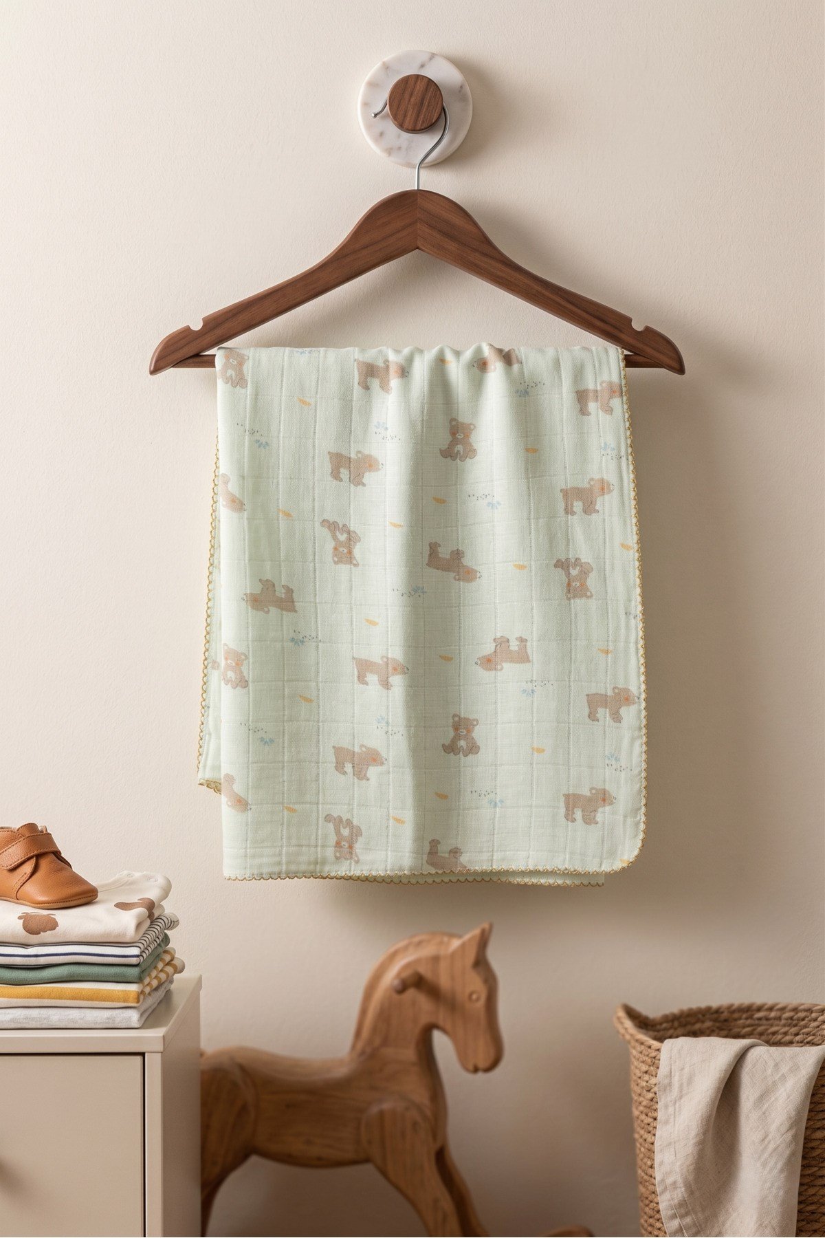 Müslin Bebek Battaniyesi 80x90 cm %100 Doğal Pamuklu Nefes Alabilen
