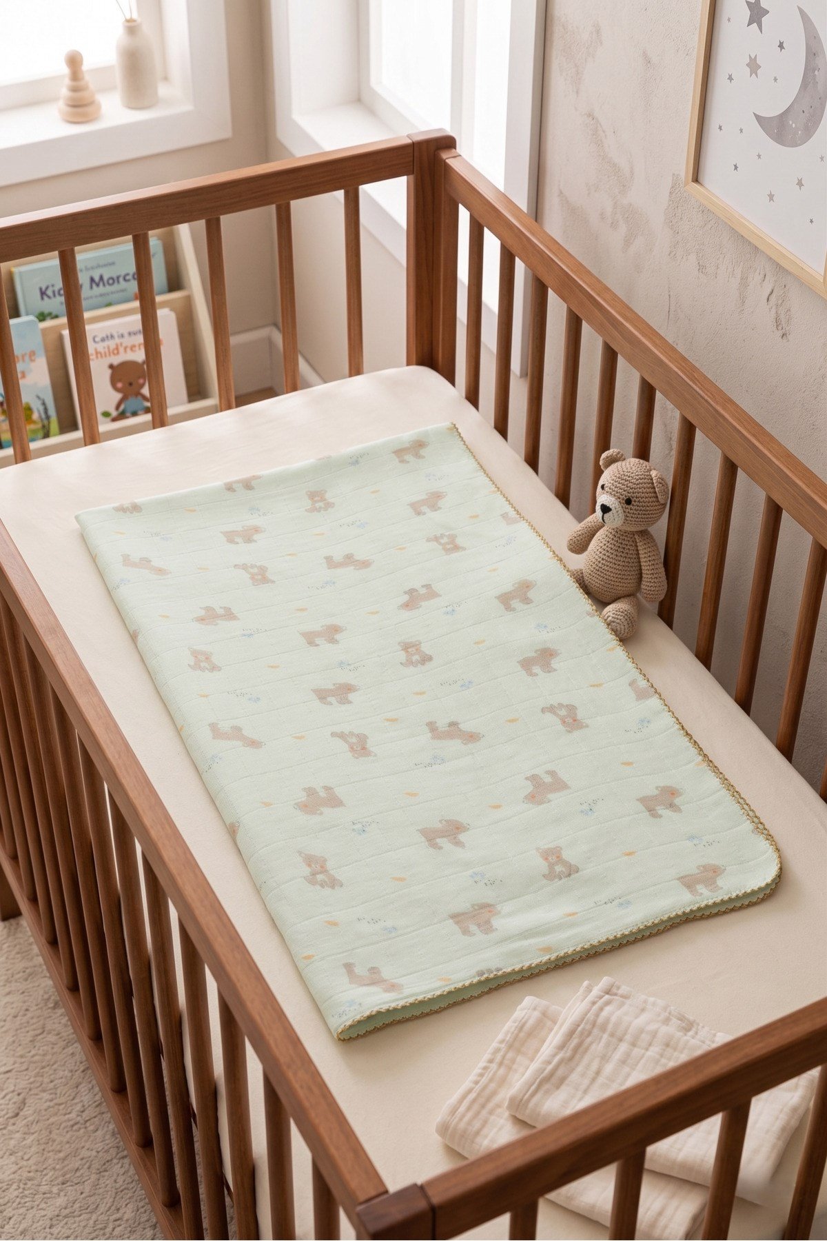 Müslin Bebek Battaniyesi 80x90 cm %100 Doğal Pamuklu Nefes Alabilen
