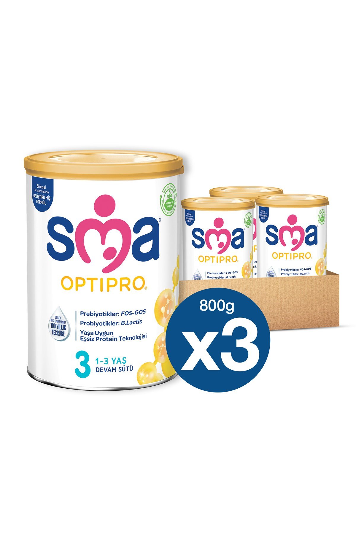 3 Optipro Probiyotik Devam Sütü 800 gr X 3 Adet
