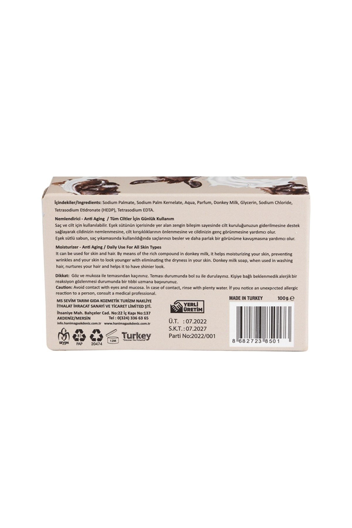 Akdeniz Eşek Sütü Sabunu 100 Gr