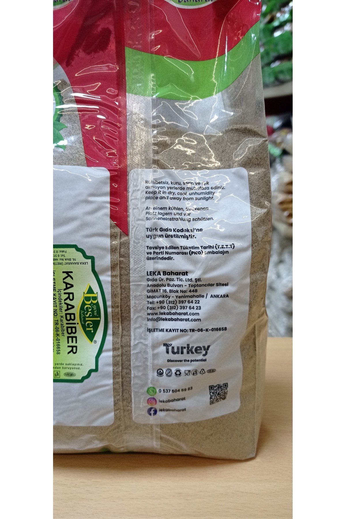 Çekilmiş Toz Karabiber 1kg
