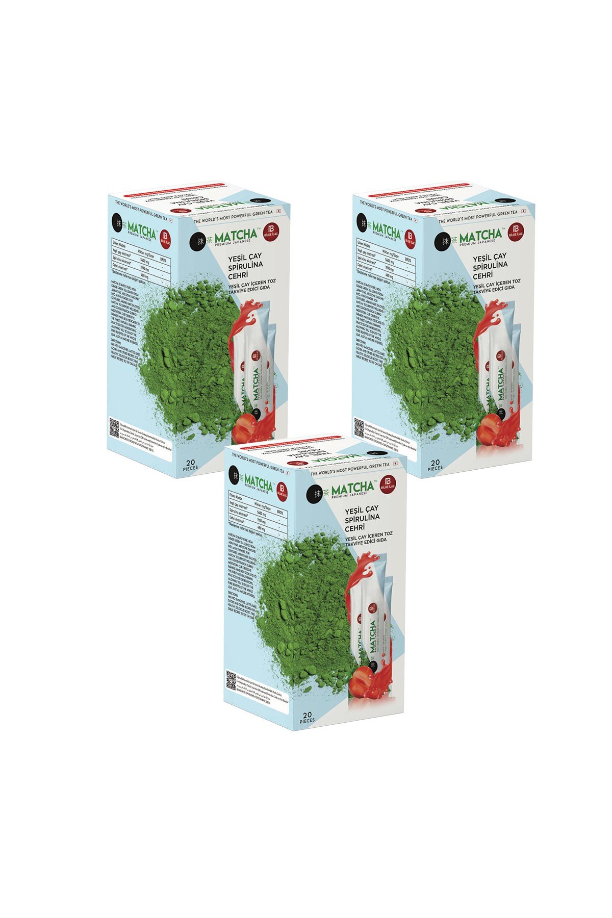 Çilek Aromalı Detox Burner Form Matcha Çayı 3 Kutu
