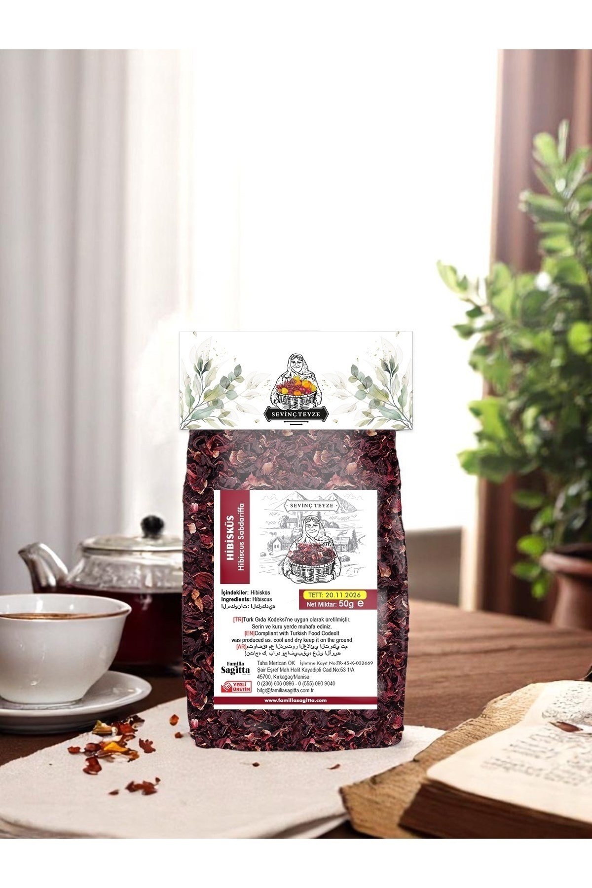 Hibisküs Çayı 50g - Mekke Gülü, Hibiscus Sabdariffa, Hibiscus Tea