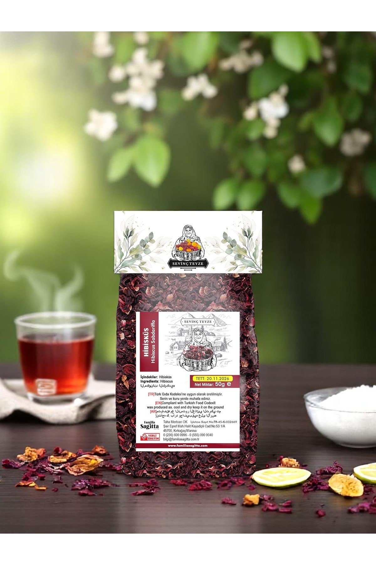 Hibisküs Çayı 50g - Mekke Gülü, Hibiscus Sabdariffa, Hibiscus Tea