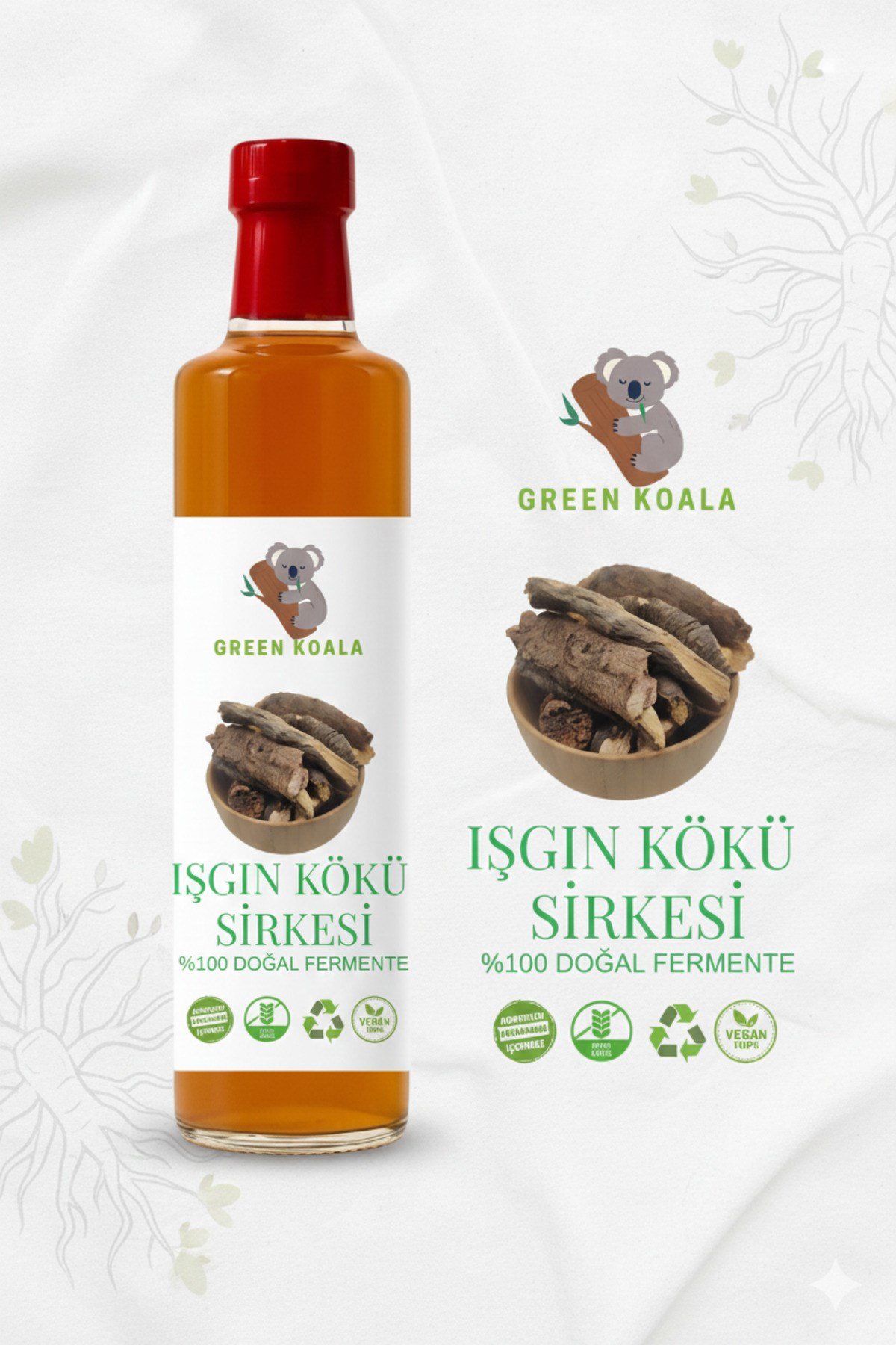 Işgın Kökü Sirkesi 500 Ml Şeker Dengeler %100 Doğal Fermente