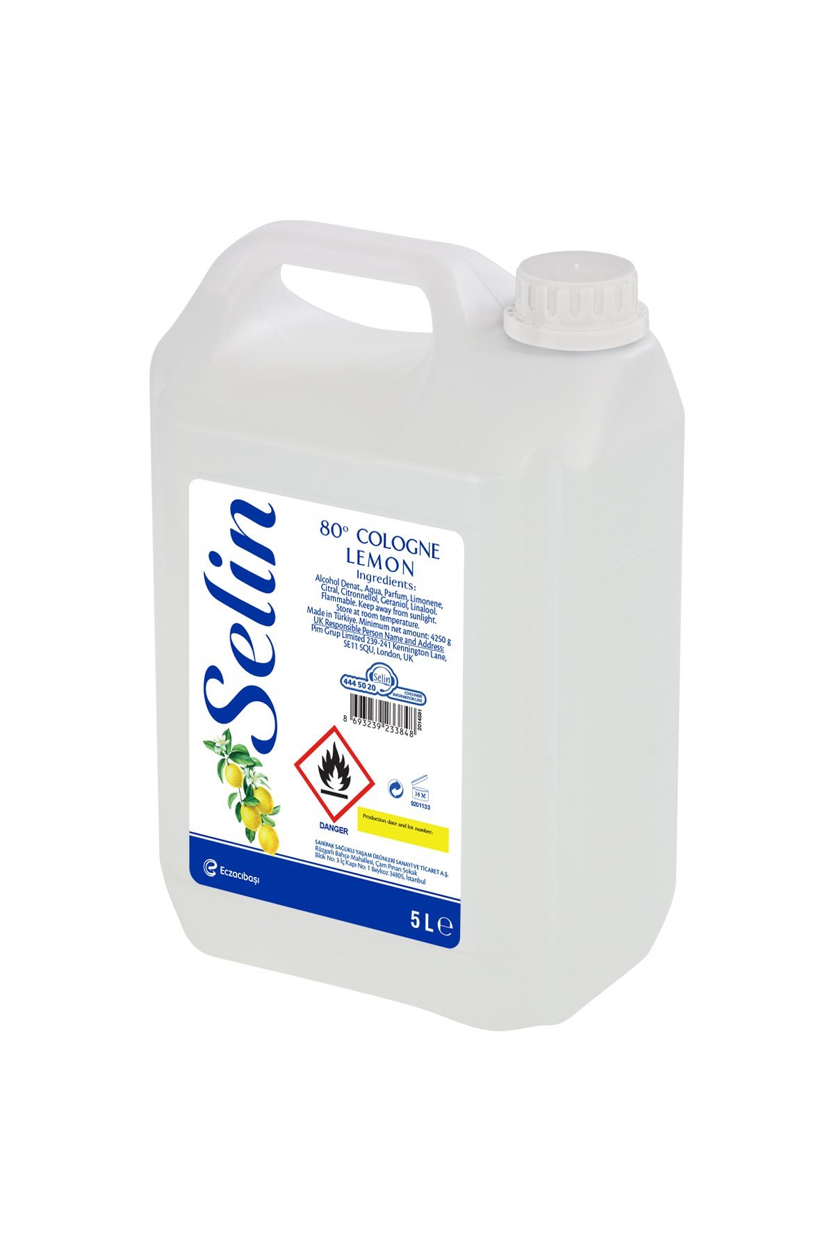 Limon Kolonyası Şişe 5 Lt
