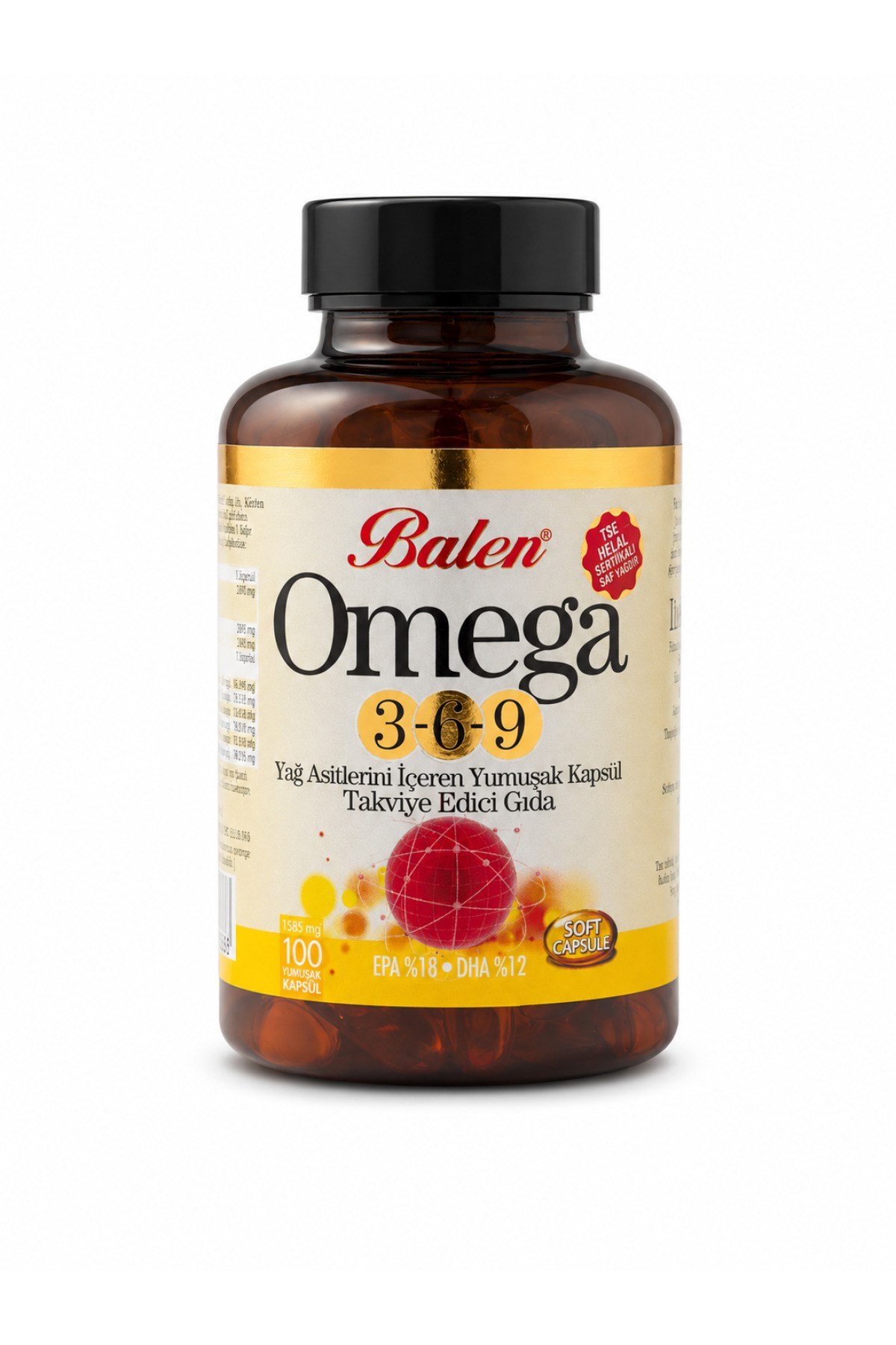 OMEGA 3-6-9 YAĞ ASİTLERİ İÇEREN YUMUŞAK KAPSÜL 1585 MG*100