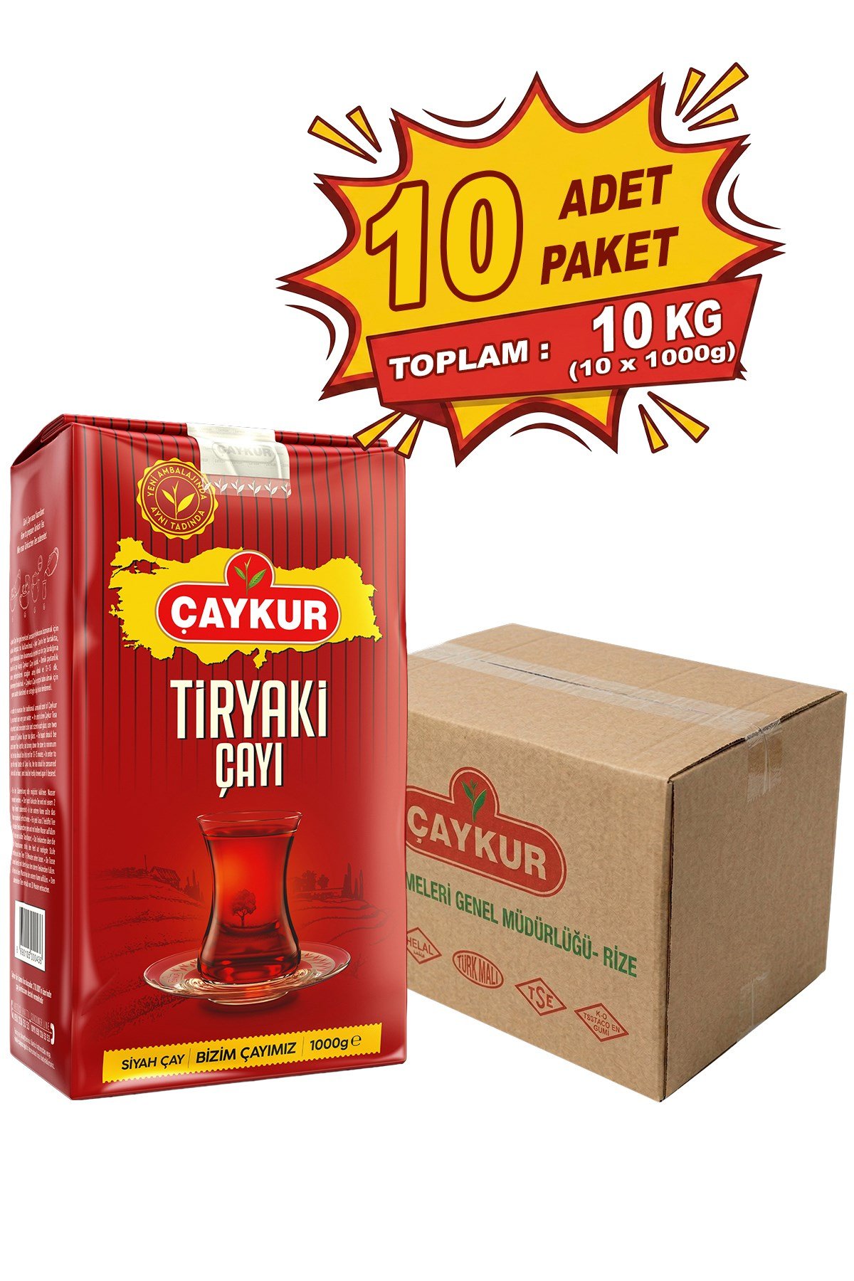 Tiryaki Dökme Çay 1000 gr. 10'lu Paket