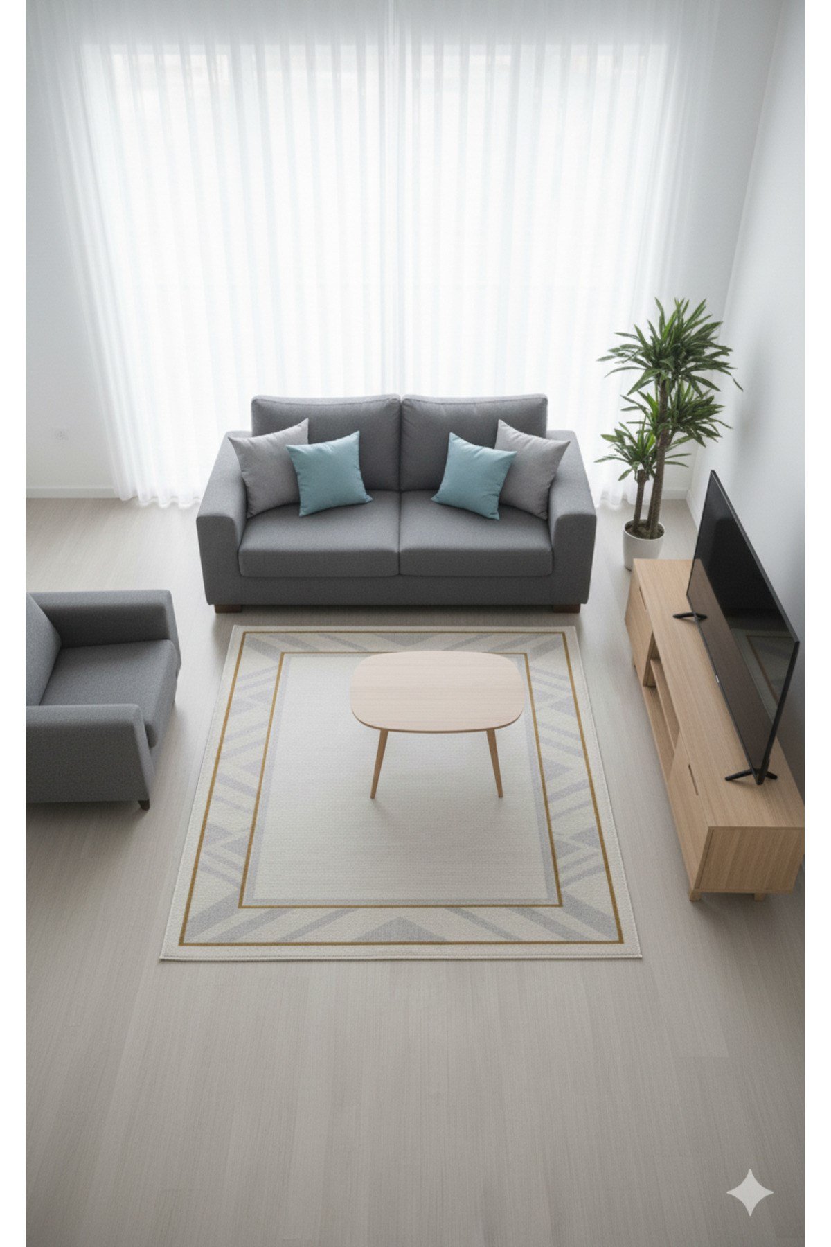 BEVEL Saçaklı Modern Dokuma Halı, Yüksek Kalite Oturma Odası, Salon,Mutfak Halısı