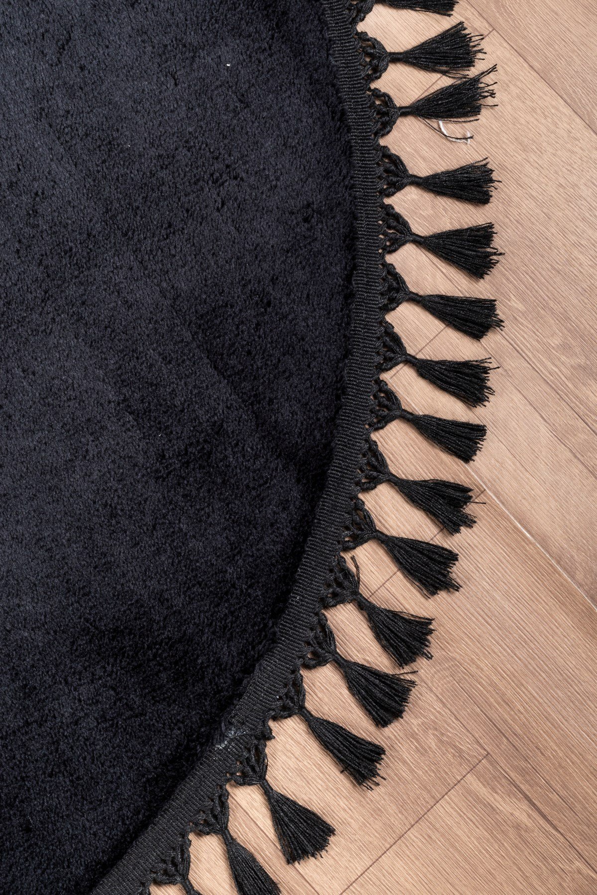 Comfort Yuvarlak Ponpon Saçaklı Peluş Halı(Yatak Odası- Çocuk Odası- Antre- Yemek Odası)Kaymaz Taban