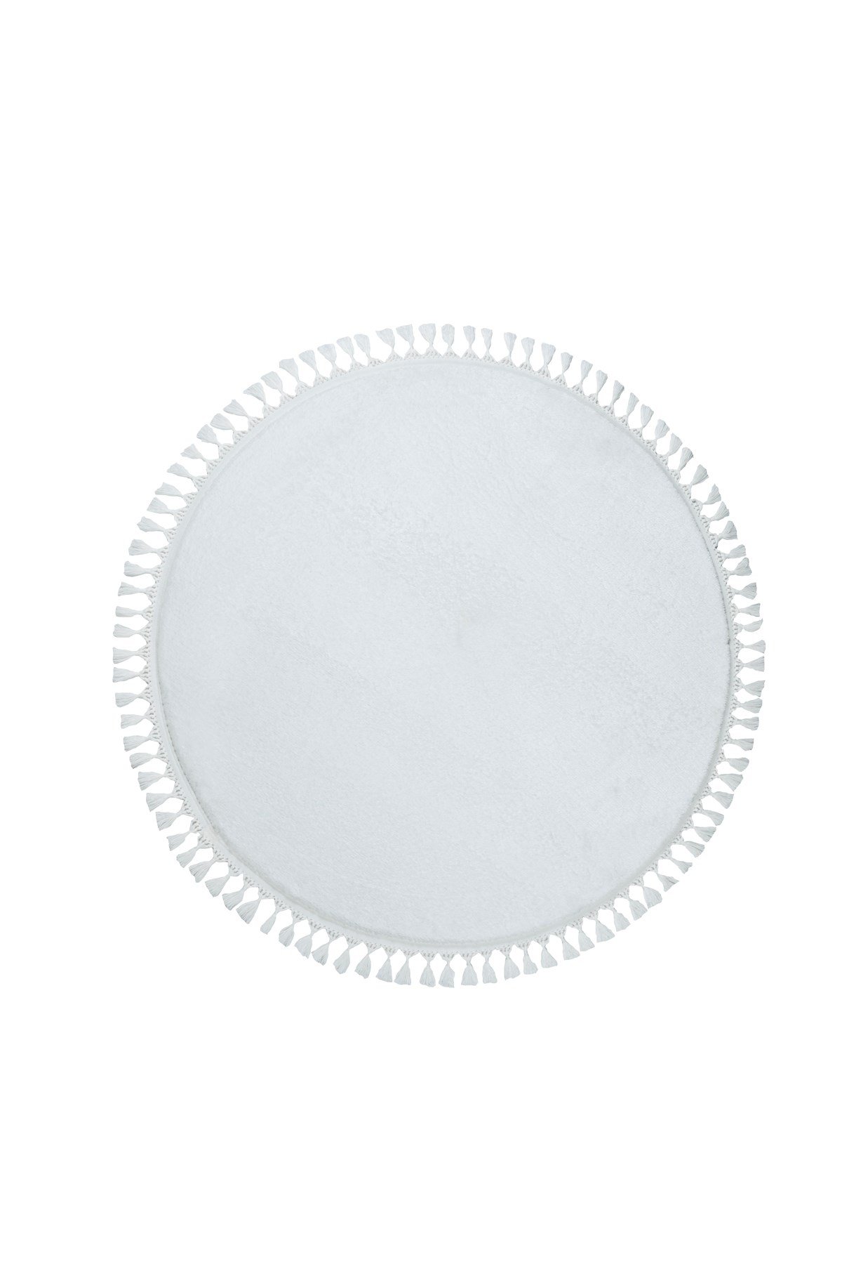 Comfort Yuvarlak Ponpon Saçaklı Peluş Halı(Yatak Odası- Çocuk Odası- Antre- Yemek Odası)Kaymaz Taban