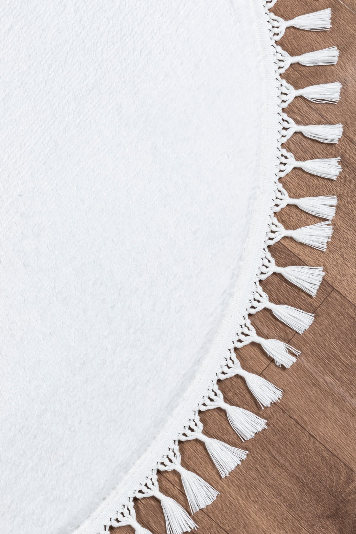 Comfort Yuvarlak Ponpon Saçaklı Peluş Halı(Yatak Odası- Çocuk Odası- Antre- Yemek Odası)Kaymaz Taban