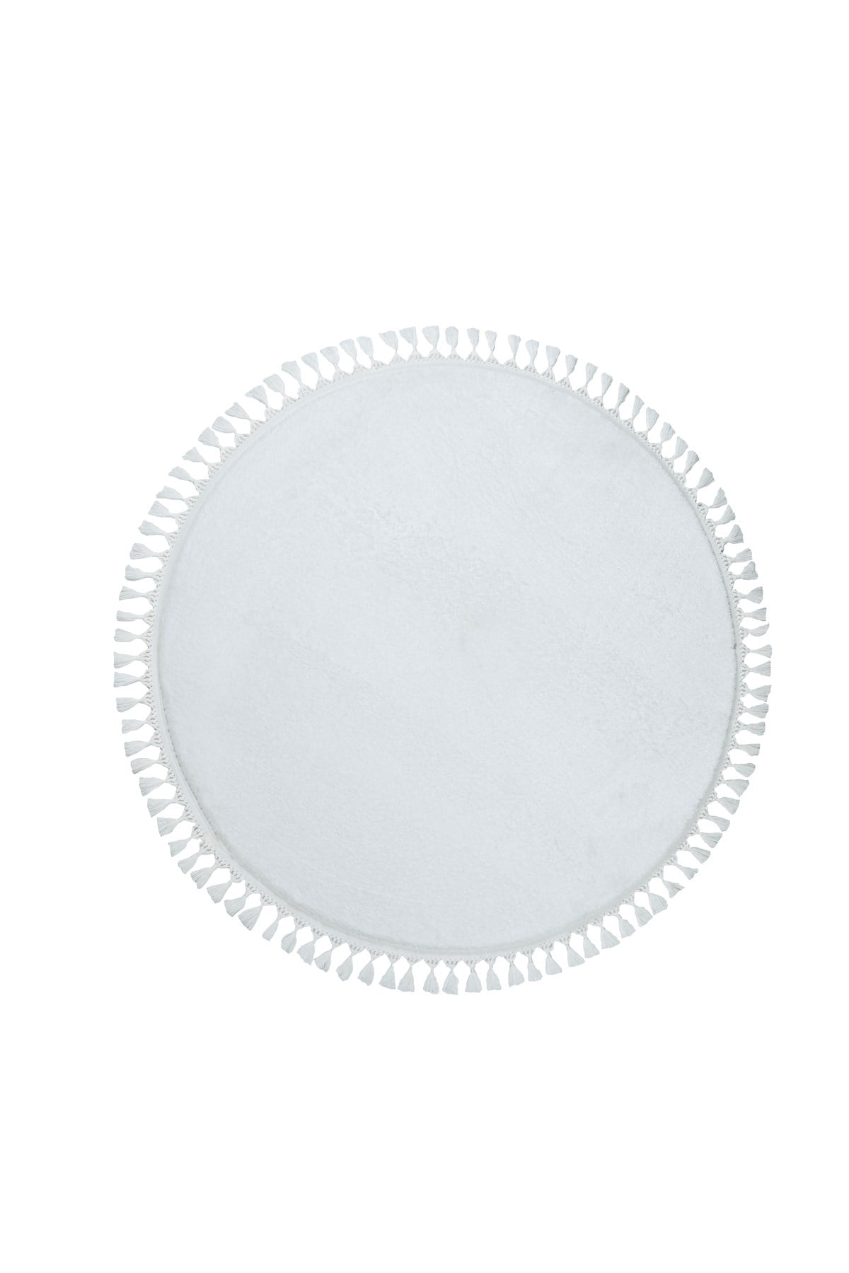 Comfort Yuvarlak Ponpon Saçaklı Peluş Halı(Yatak Odası- Çocuk Odası- Antre- Yemek Odası)Kaymaz Taban