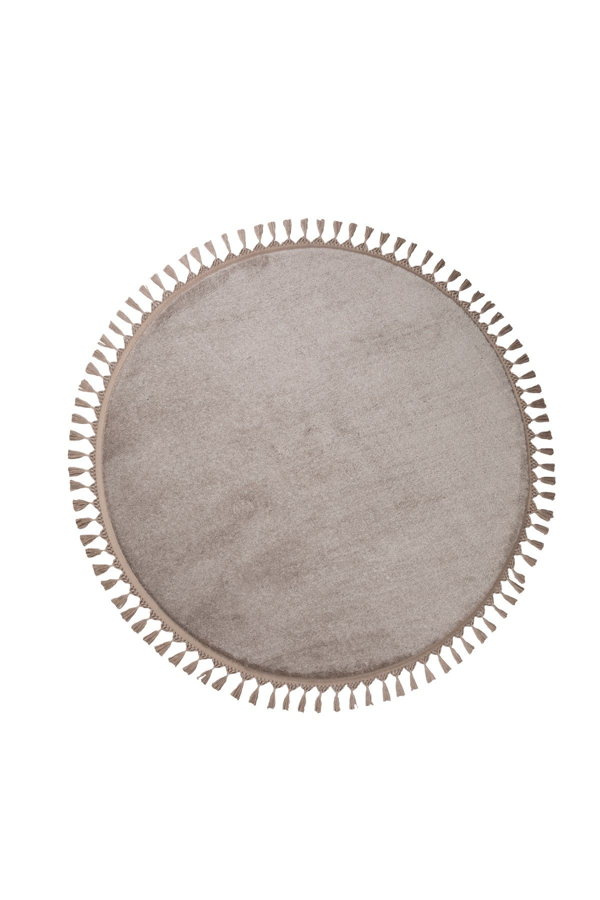 Comfort Yuvarlak Ponpon Saçaklı Peluş Halı(Yatak Odası- Çocuk Odası- Antre- Yemek Odası)Kaymaz Taban