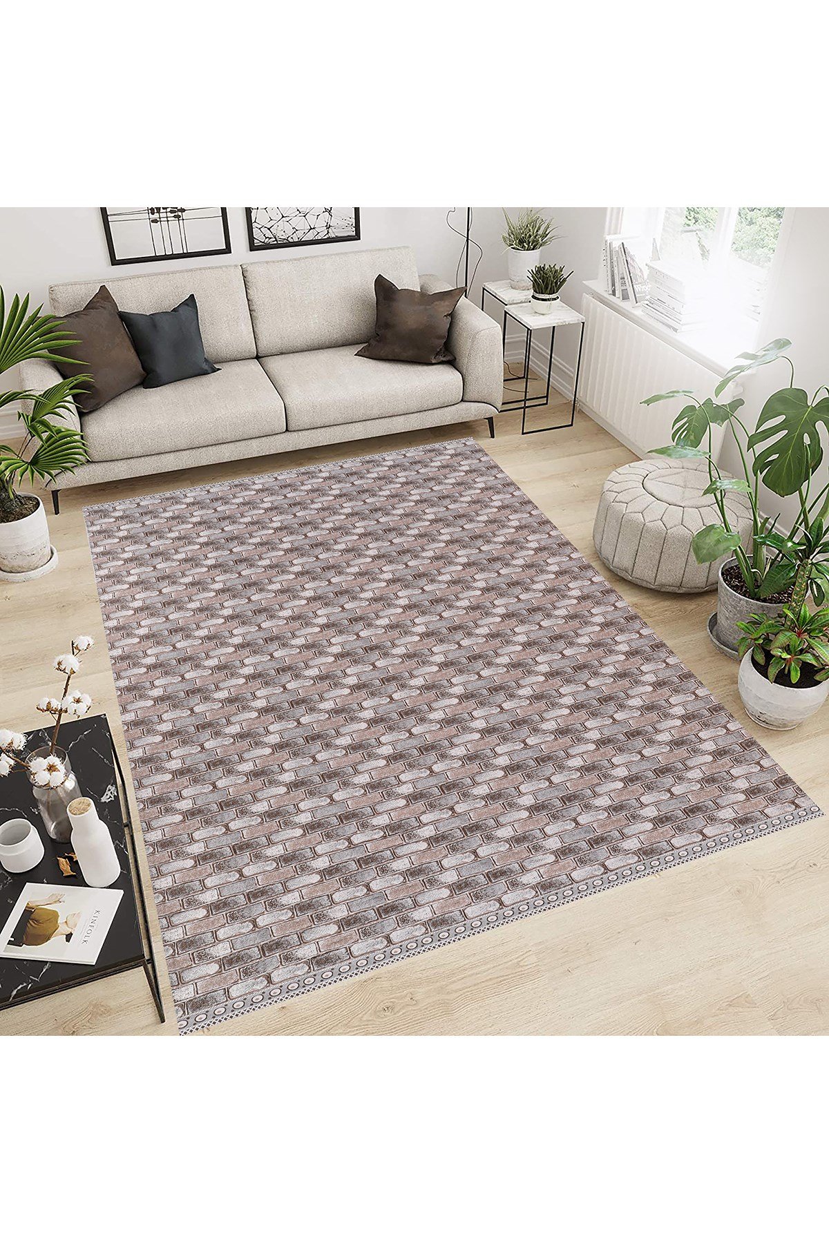 Halı Örtüsü 6m2 Dokuma 200x300 Kahve