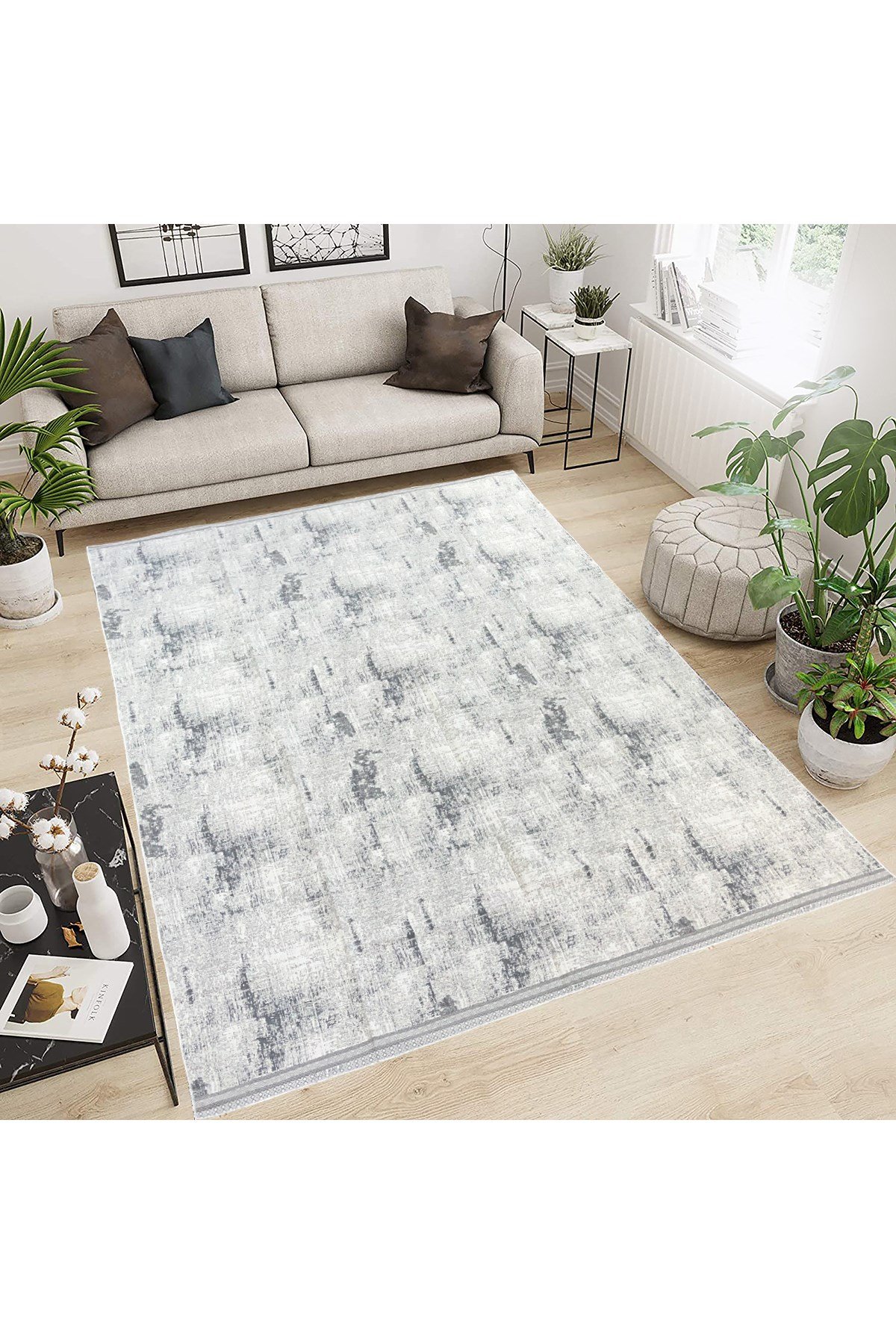 Modern Pamuklu Halı Örtüsü Savan 4m2 Dokuma 160x240 Lastiksiz