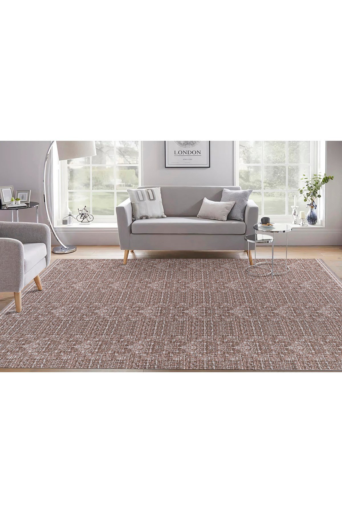 Modern Pamuklu Halı Örtüsü Savan 4m2 Dokuma 160x240 Lastiksiz