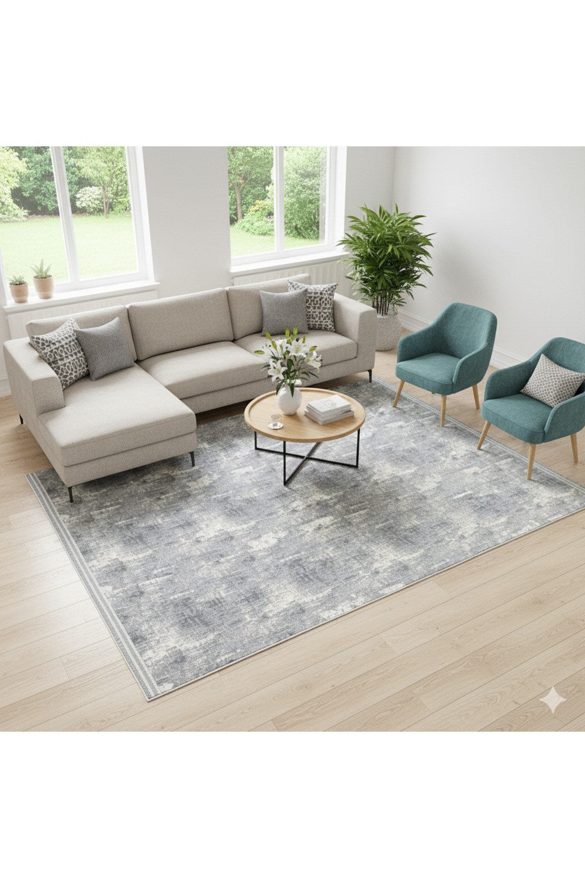 Modern Pamuklu Halı Örtüsü Savan 6m2 (200*300cm) - 12m2(300*400cm) Dokuma Lastiksiz