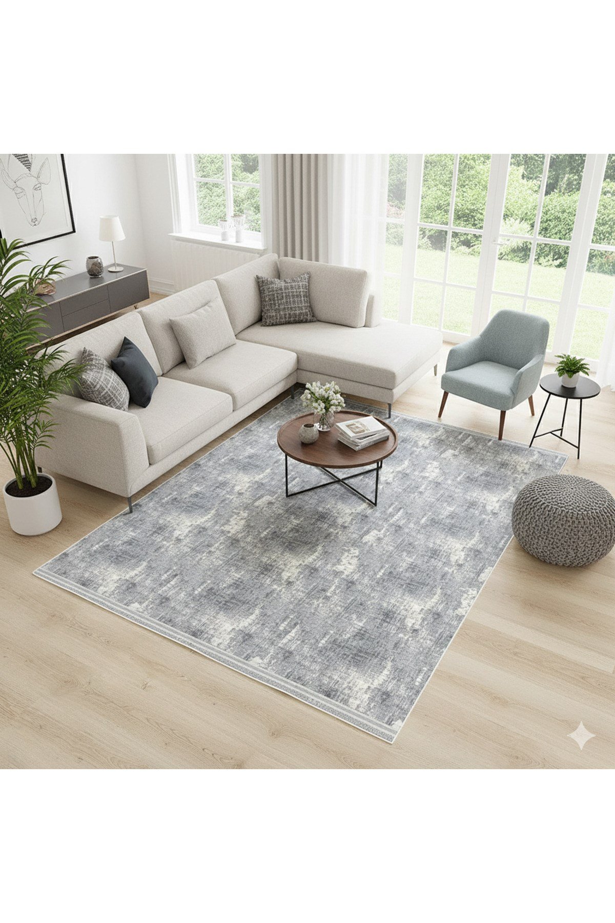 Modern Pamuklu Halı Örtüsü Savan 6m2 (200*300cm) - 12m2(300*400cm) Dokuma Lastiksiz
