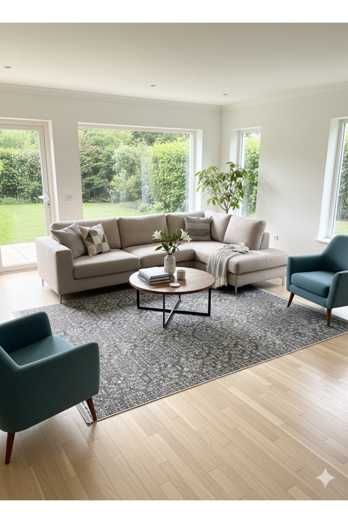 Modern Pamuklu Halı Örtüsü Savan 6m2 Dokuma 200x300 Lastiksiz