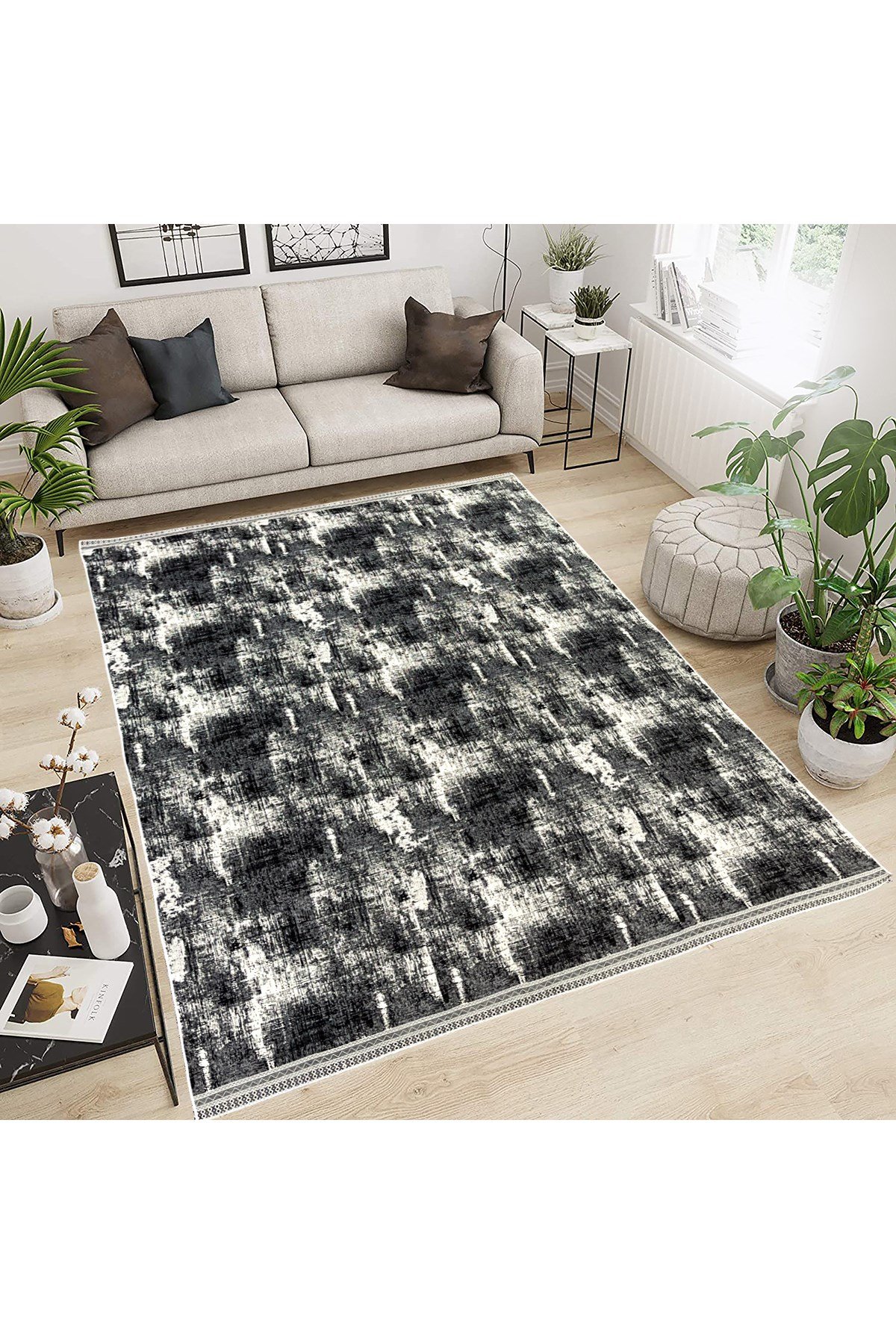 Modern Pamuklu Halı Örtüsü Savan 6m2 Dokuma 200x300 Lastiksiz
