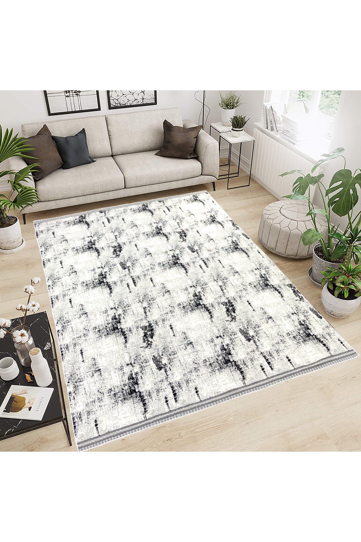 Modern Pamuklu Halı Örtüsü Savan 6m2 Dokuma 200x300 Lastiksiz