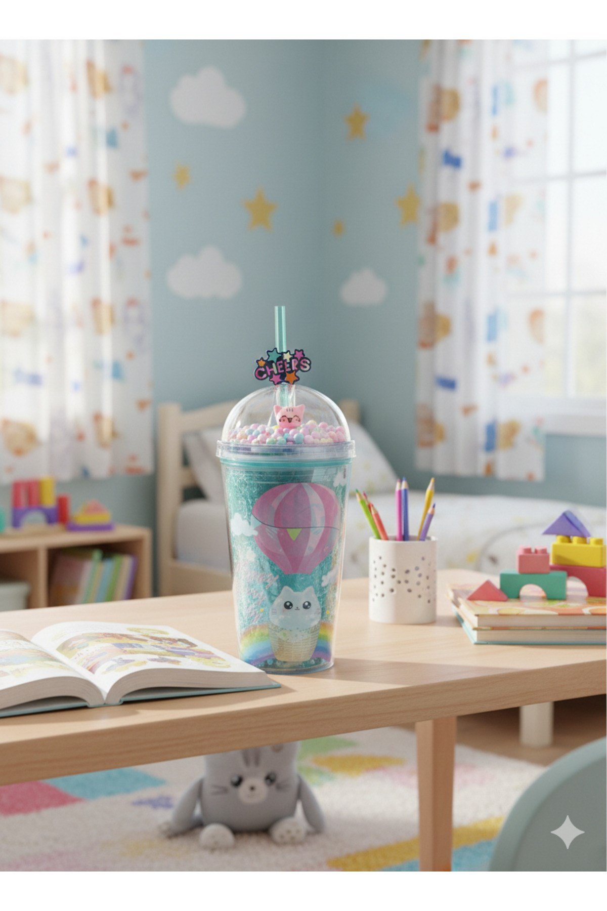 Oyun Temalı Figürlü Pipetli Fenomen Bardak (450 mL)