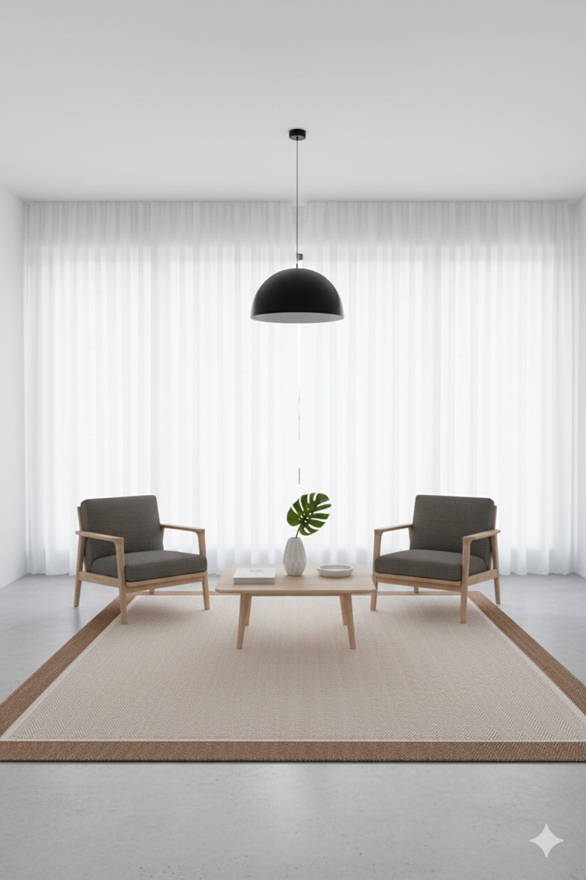 SİSALYA Modern Sisal Jüt Dokuma Kilim Hasır Yıkanabilir Halı Bej Jut