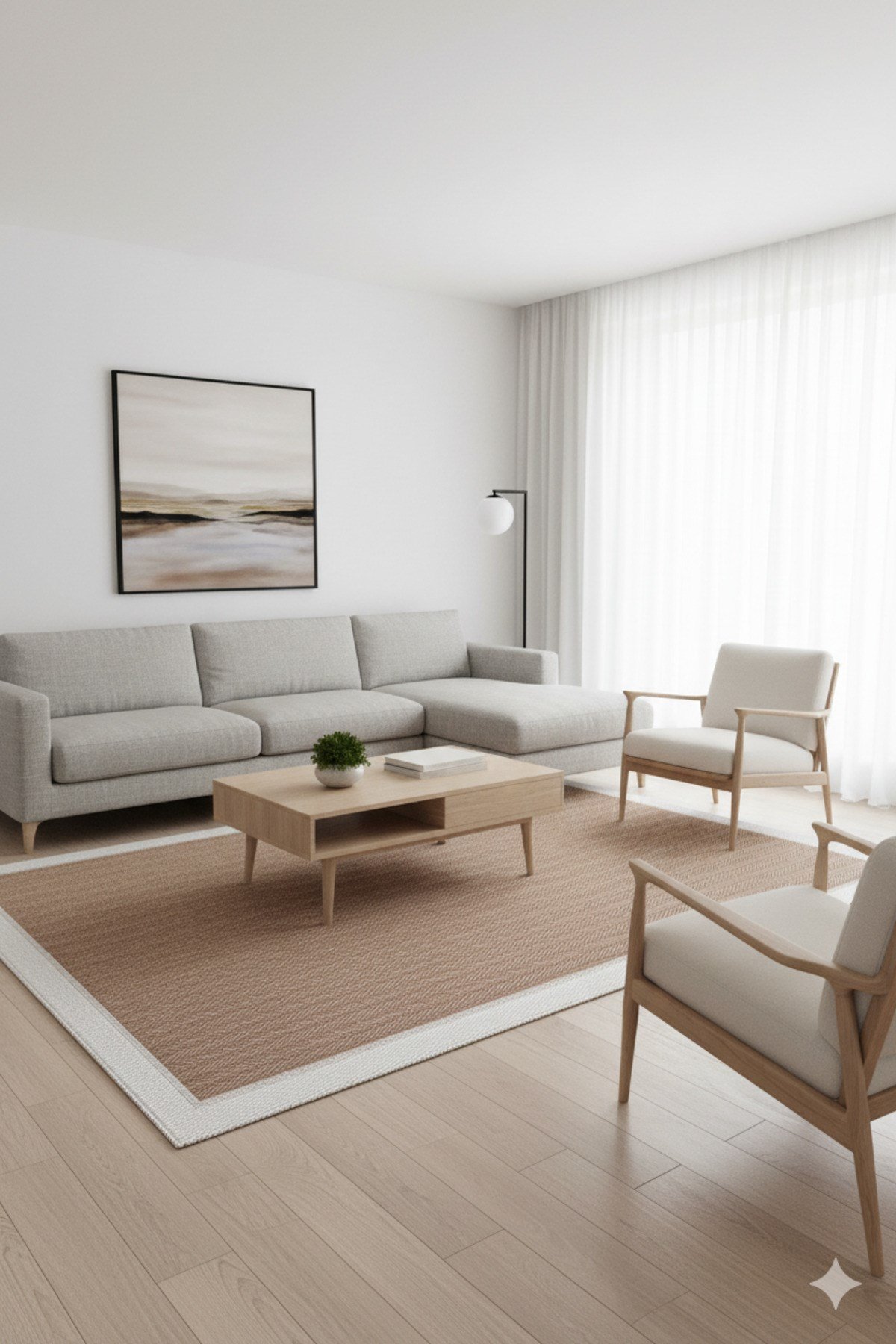 SİSALYA Modern Sisal Jüt Dokuma Kilim Hasır Yıkanabilir Halı Jut Beyaz