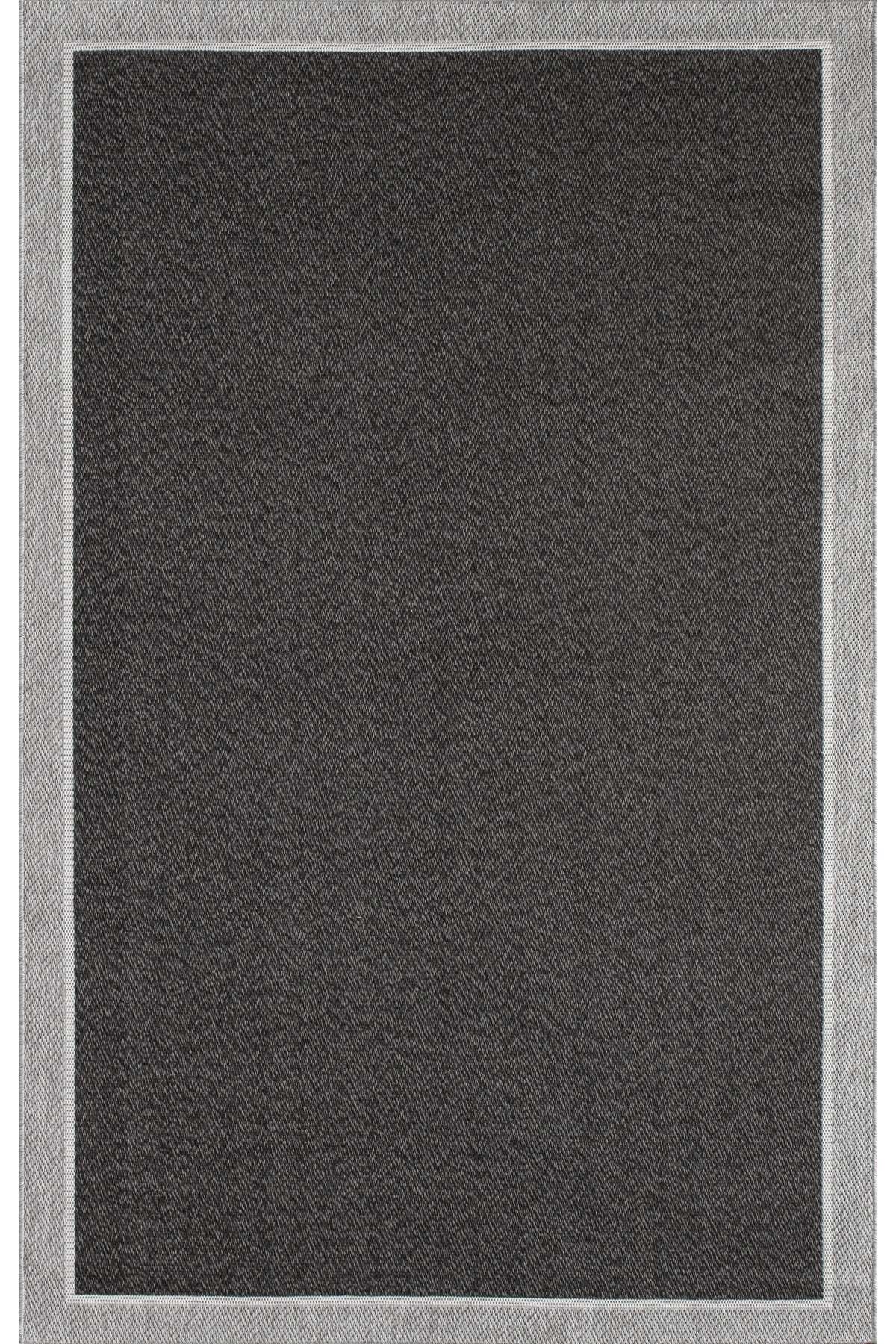 SİSALYA Modern Sisal Jüt Dokuma Kilim Hasır Yıkanabilir Halı Gri Antrasit