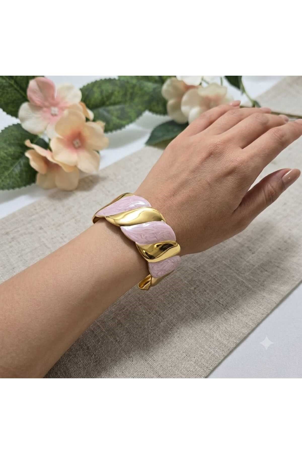 GOLD VE MİNE İŞÇİLİGİ MÜKEMMEL UYUMLU BİLEKLİK