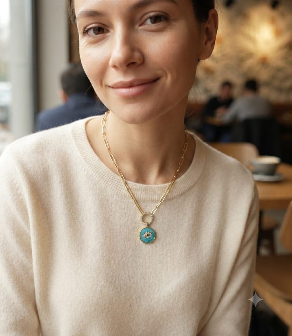 MADAME BELLA KALİTESİ,MODELİ VE KUYUMCU  İŞÇİLİGİ İLE ZARİF ,ŞIK.VE ESTETİK MODERN ,ZİRKON TAŞ KAPLAMA ÇELİK BİR KOLYE