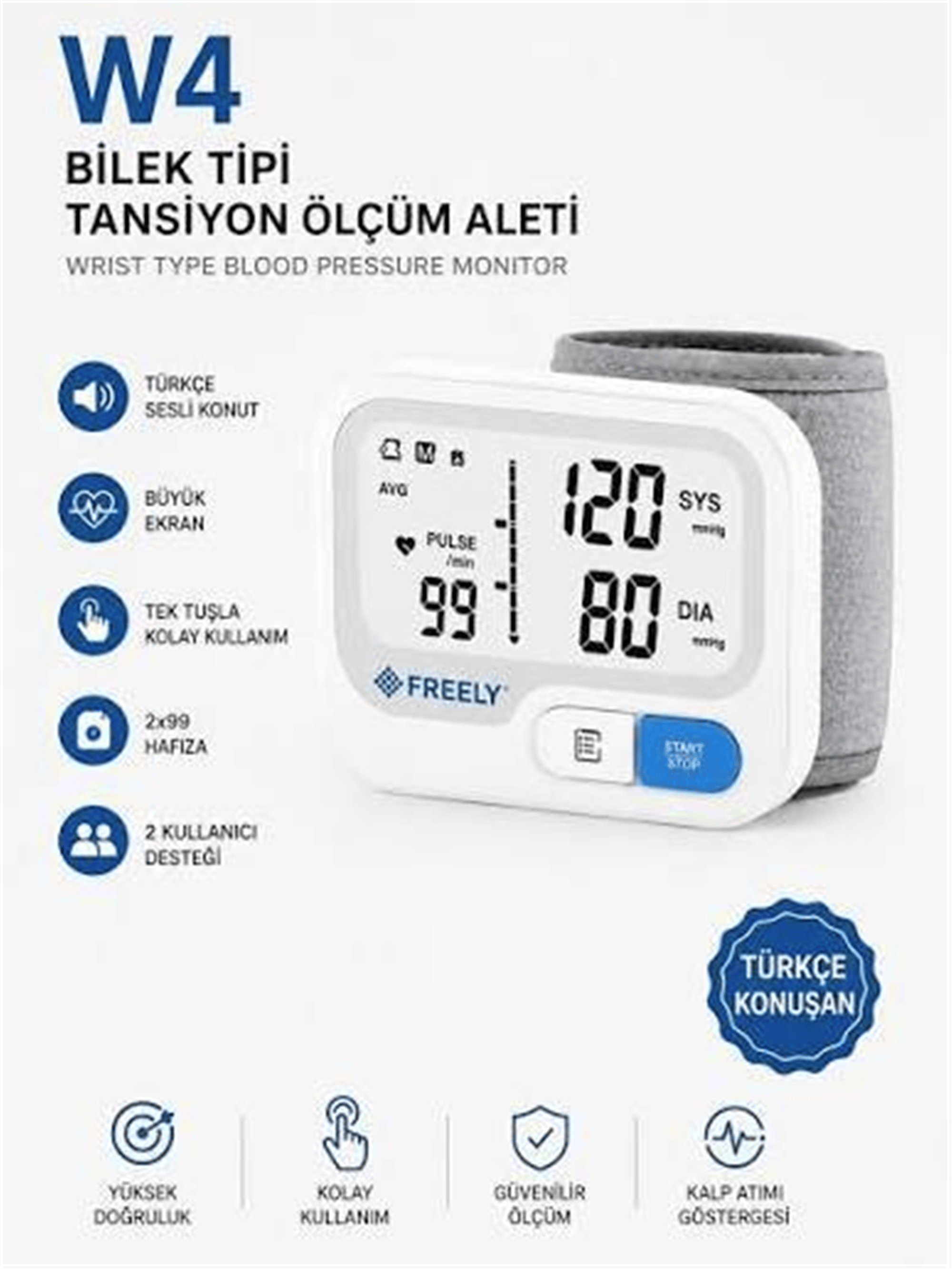 W4 Bilek Tipi Tansiyon Ölçüm Aleti