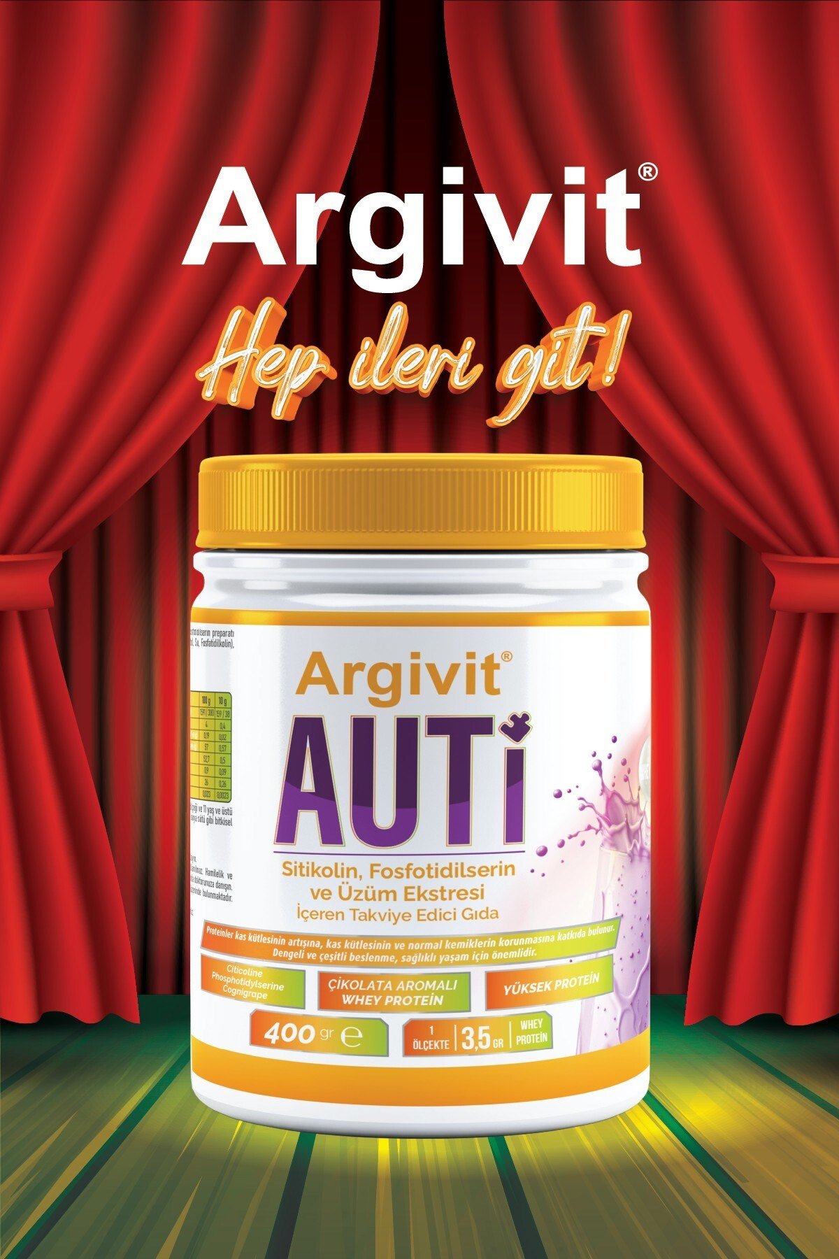 Auti Taurin, Sitikolin, Fosfotidilserin ve Üzüm Ekstresi İçeren Gıda Takviyesi 400 gr
