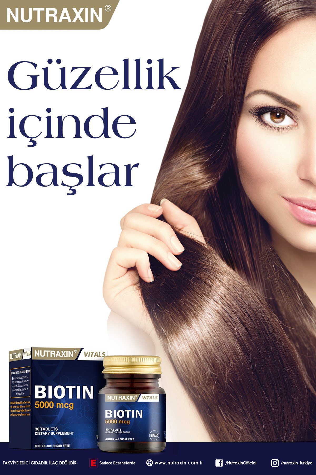 Biotin 5000 mcg 30 Tablet | Yüksek Potens B7 Vitamini