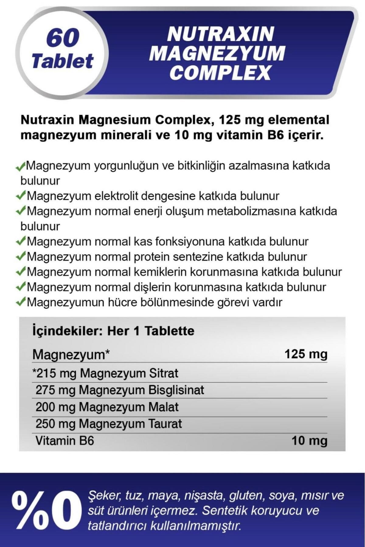 Magnezyum Complex 60 Tablet 2 Adet
