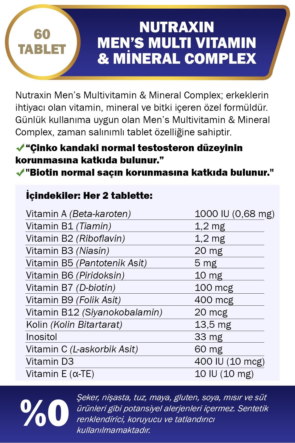 Multivitamin Complex Men's 60 Tablet