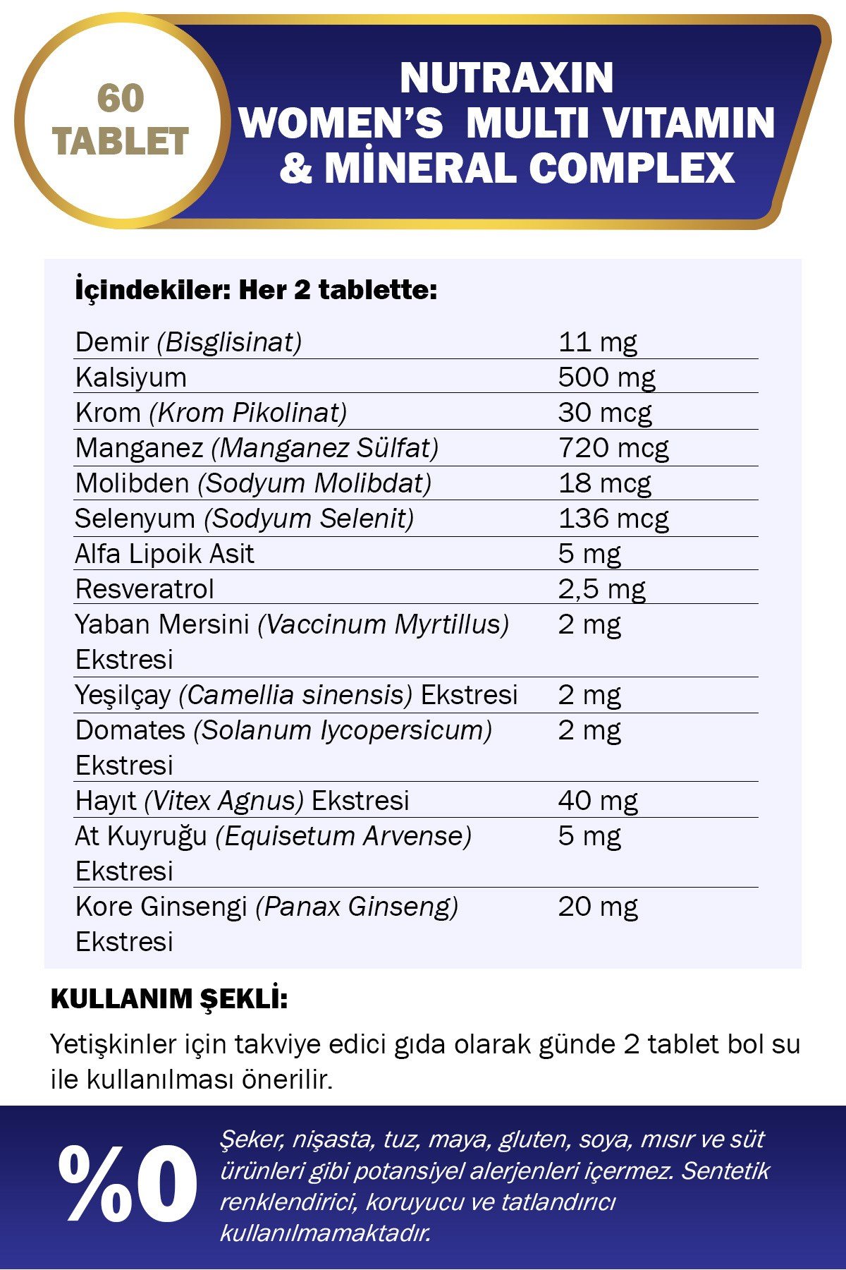 Multivitamin Complex Women's 60 Tablet