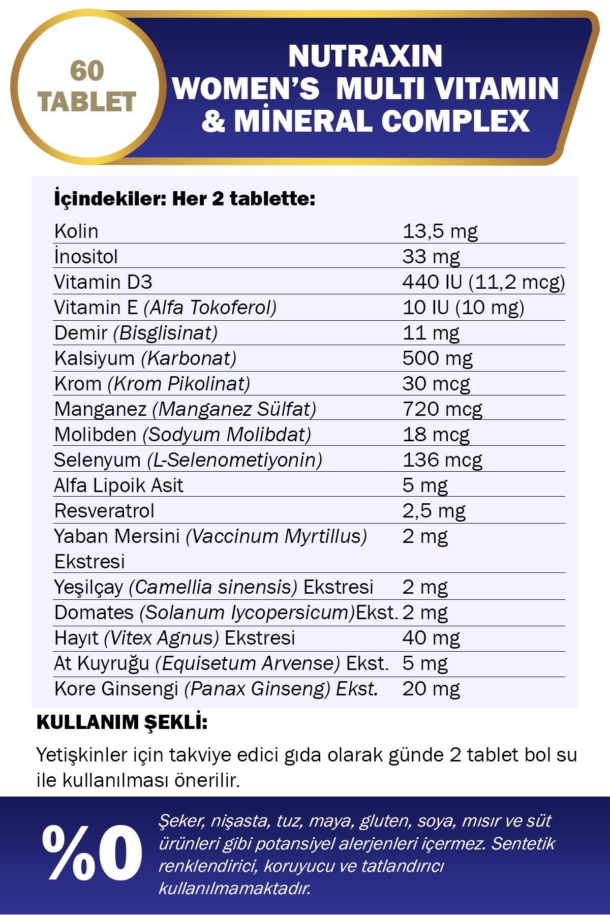 Multivitamin Complex Women's 60 Tablet