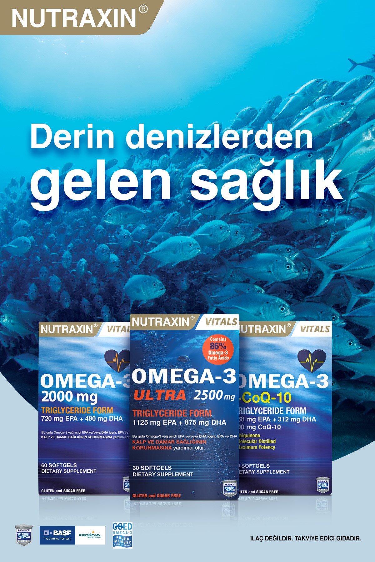 Omega 3 2000 Mg 60 Softjel - Balık Yağı, EPA 720, DHA 480 Mg
