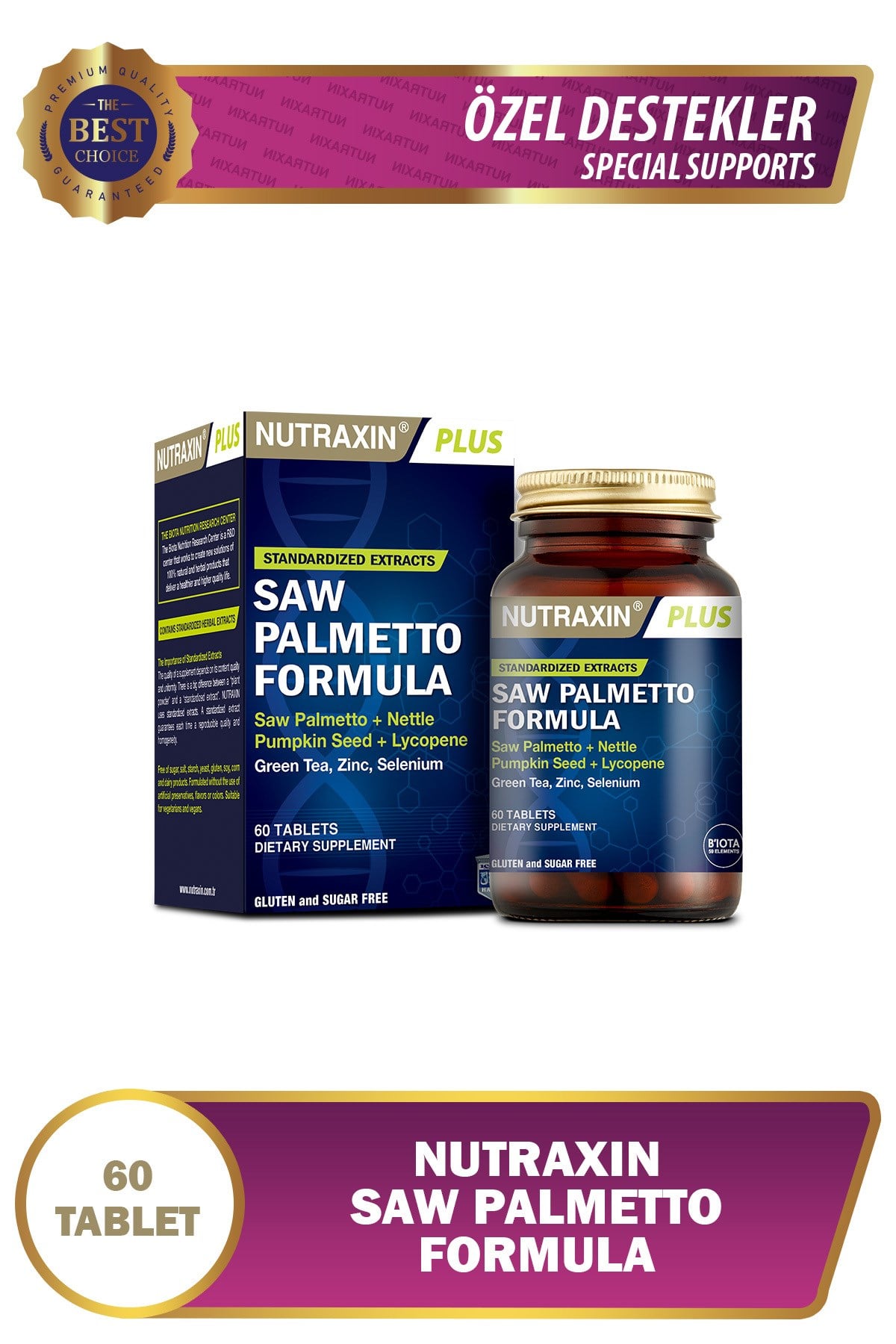 Saw Palmetto Formula 60 Tablet - Cüce Palmiye, Isırgan Otu, Yeşil Çay, Likopen, Çinko, Selenyum