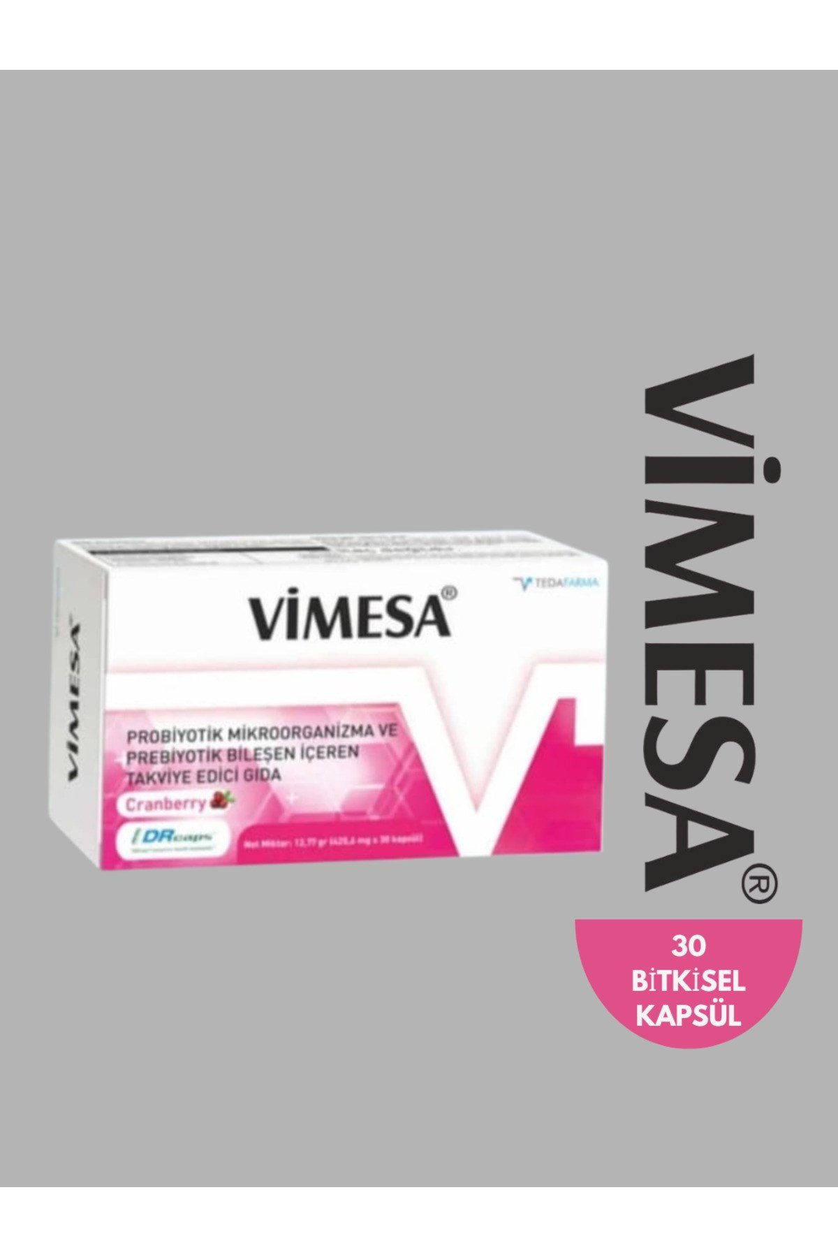 Vimesa Probiyotik Mikroorganizma Ve Prebiyotik Bileşen Içeren Takviye Edici Gıda, 30 Bitkisel Kapsül