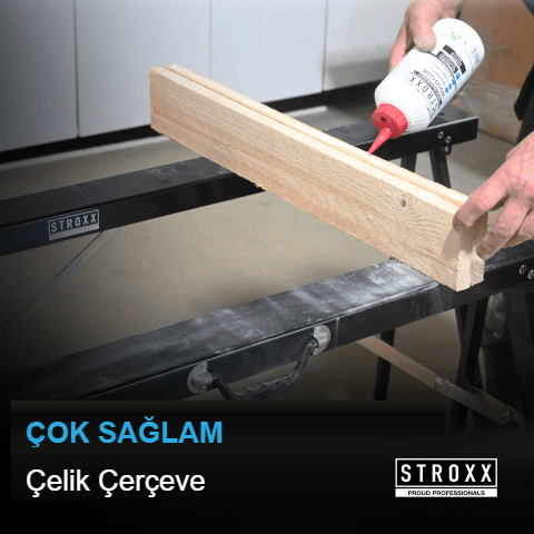 STROXX Çalışma Sehpası — Çelik çerçeve, katlanabilir, 136 kg
